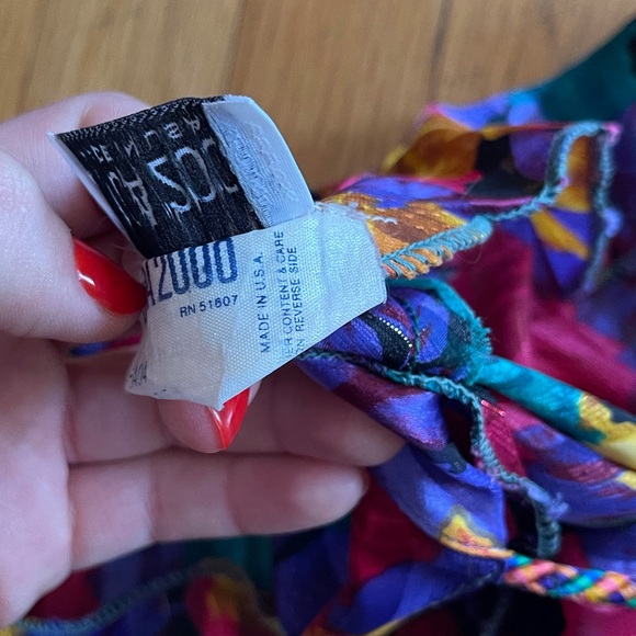 80s Vintage Floral Slip Sheer Nightgown - Picture 4 of 7